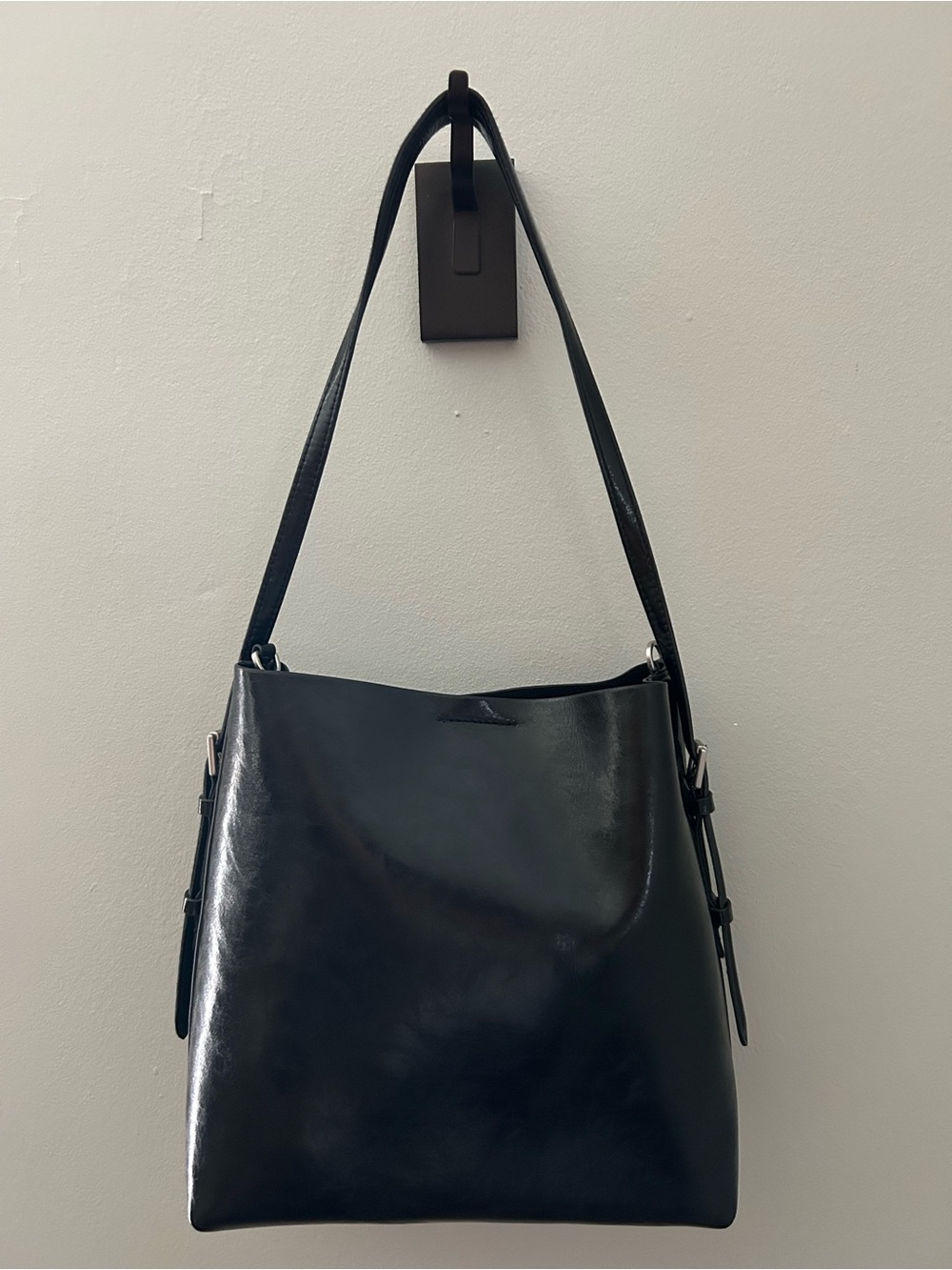 Zara Faux Leather Bucket Shoulder Bag